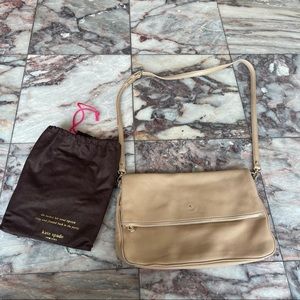 Kate Spade Cream Zippered Envelope Flap Crossbody Purse